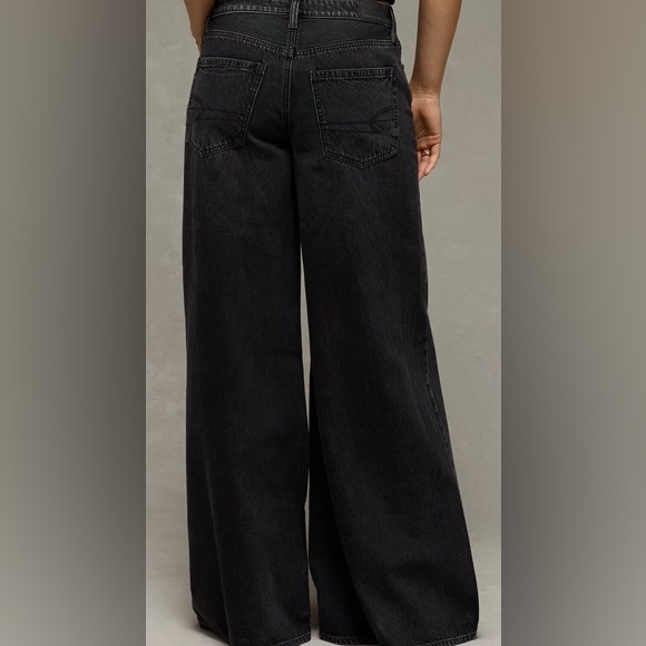 American Eagle Faded Black Wide-Leg Jeans Size 6 Short - Picture 2 of 7